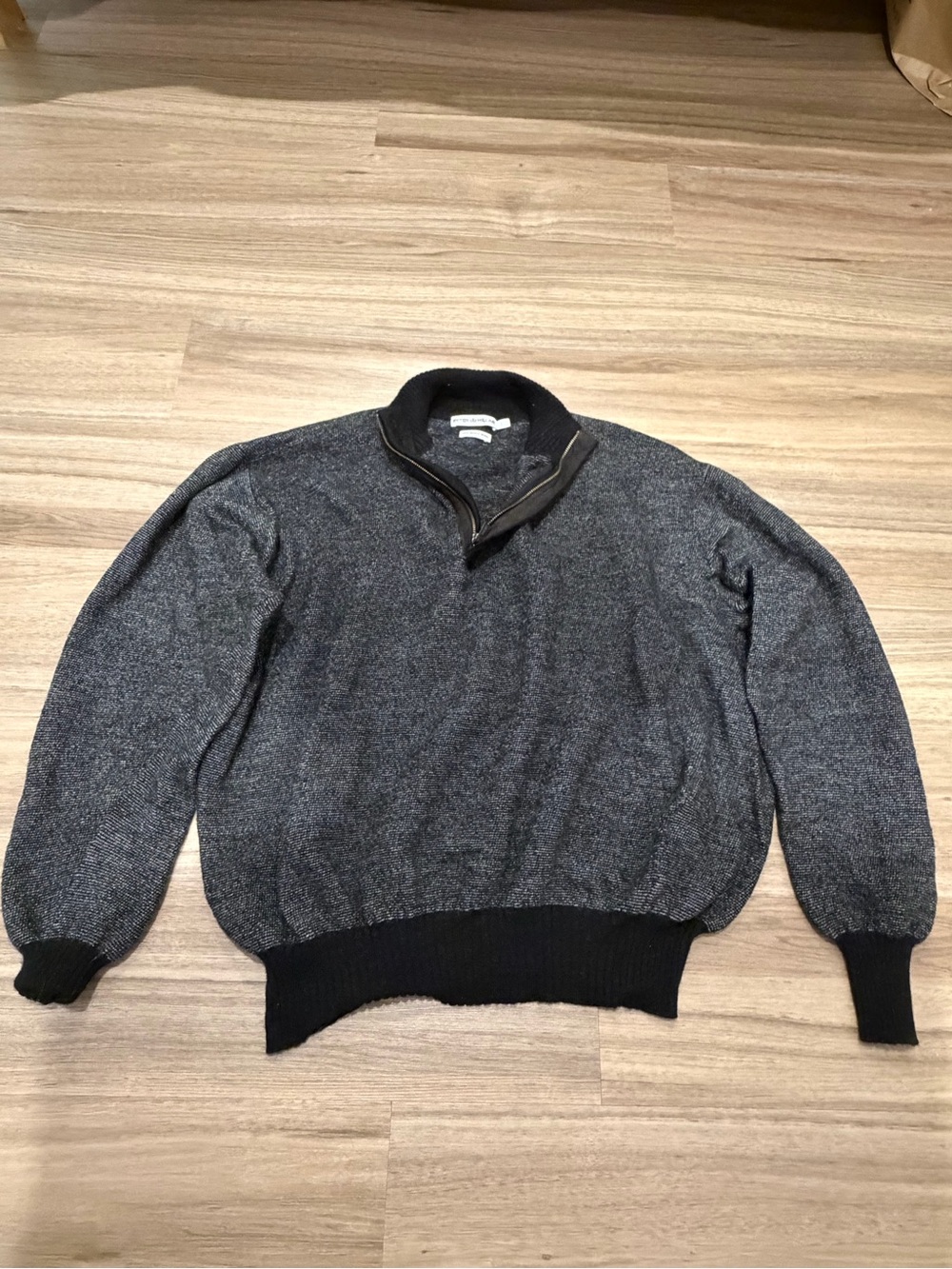 Peter Millar Charcoal Merino Wool Quarter Zip